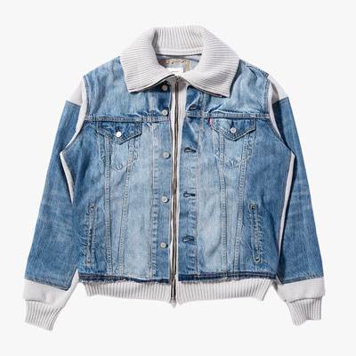 KNIT DOCKING DENIM JACKET -F-