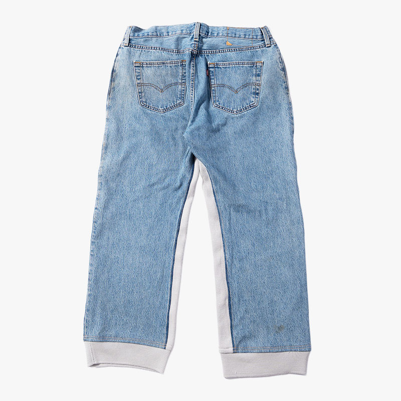 KNIT DOCKING DENIM PANTS -A-