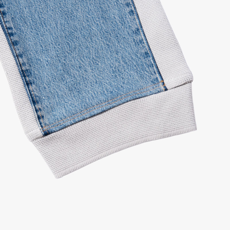 KNIT DOCKING DENIM PANTS -A-