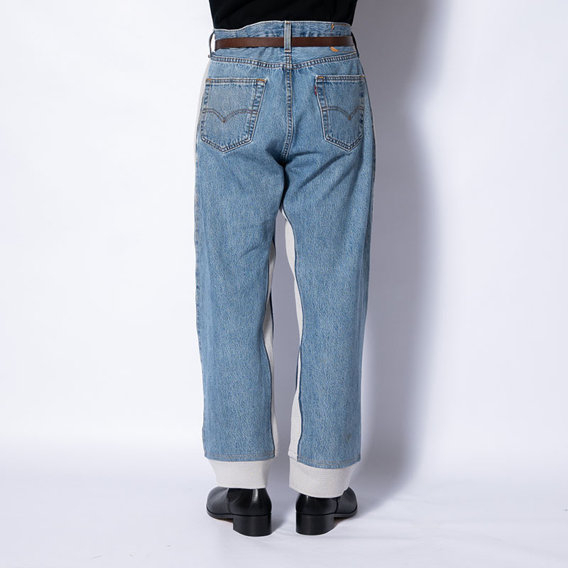 KNIT DOCKING DENIM PANTS -A-