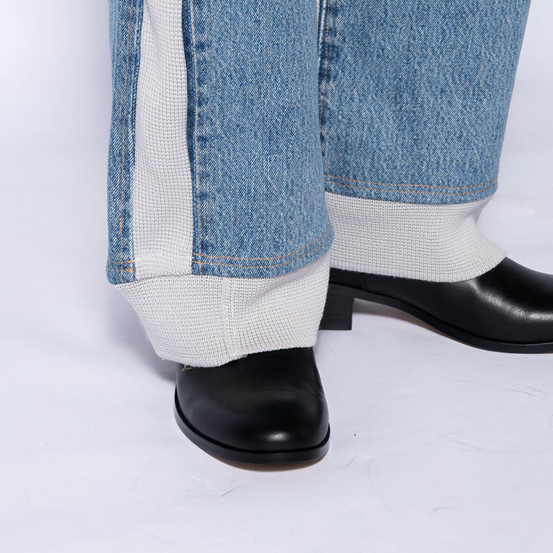 KNIT DOCKING DENIM PANTS -A-