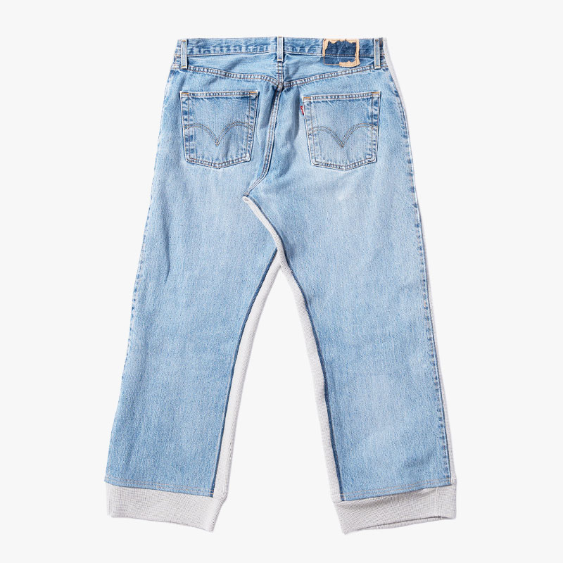 KNIT DOCKING DENIM PANTS -B-