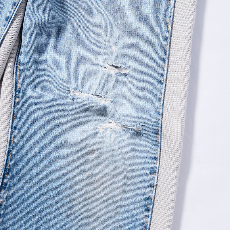 KNIT DOCKING DENIM PANTS -B-