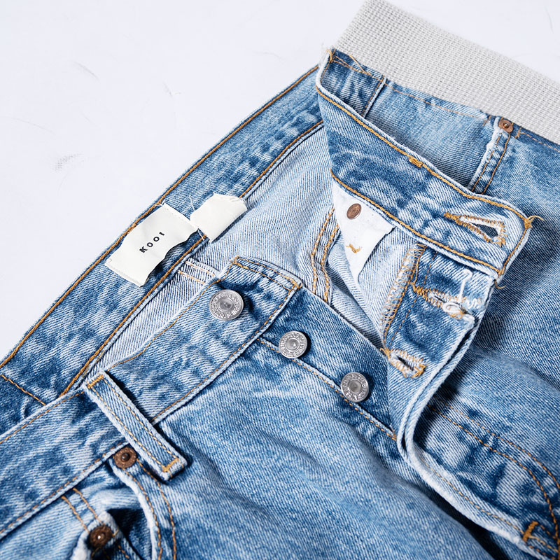 KNIT DOCKING DENIM PANTS -B-