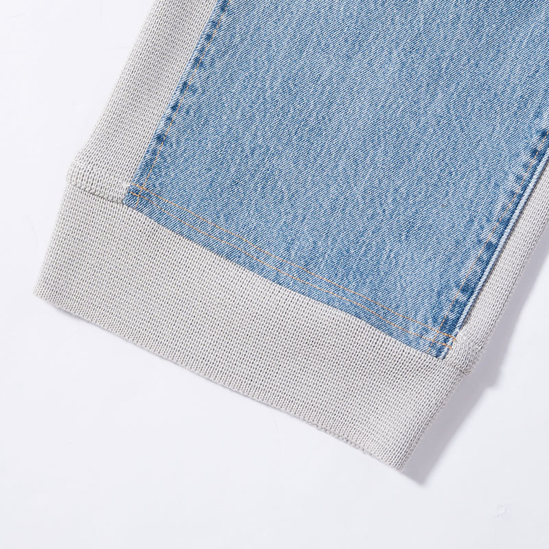 KNIT DOCKING DENIM PANTS -B-