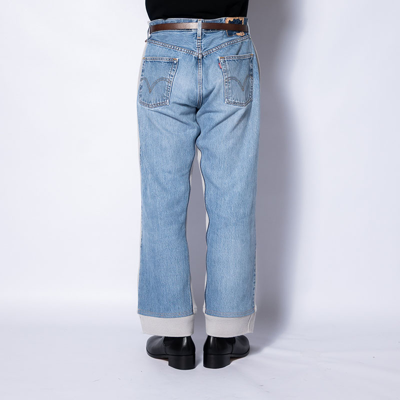 KNIT DOCKING DENIM PANTS -B-