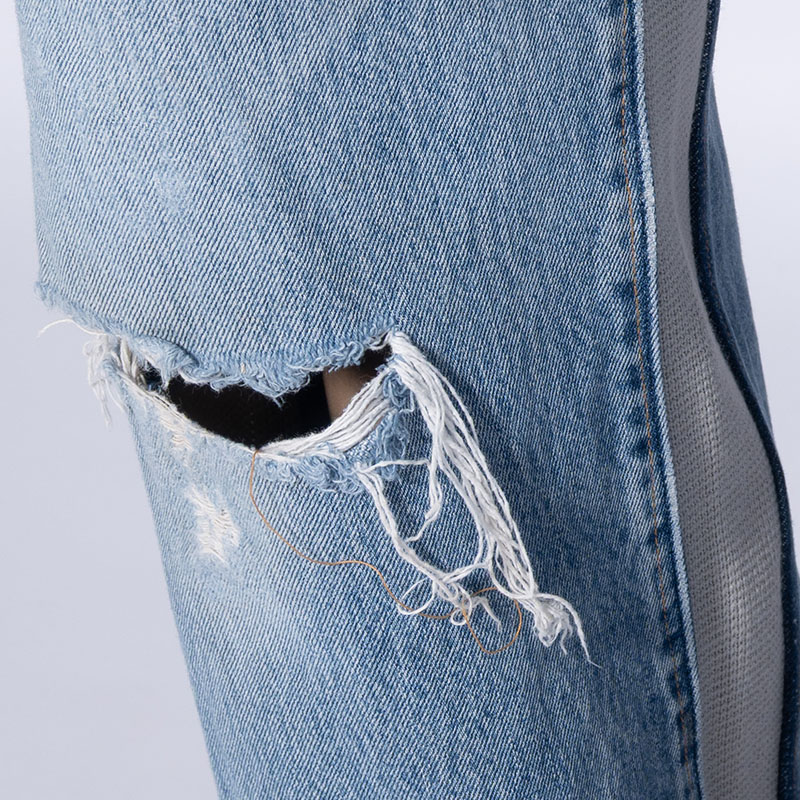 KNIT DOCKING DENIM PANTS -B-