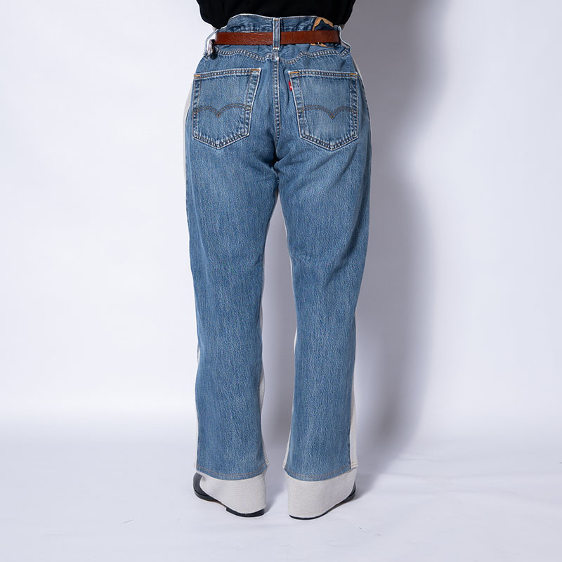 KNIT DOCKING DENIM PANTS -C-