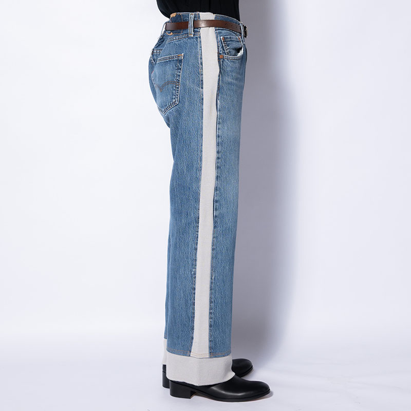 KNIT DOCKING DENIM PANTS -C-