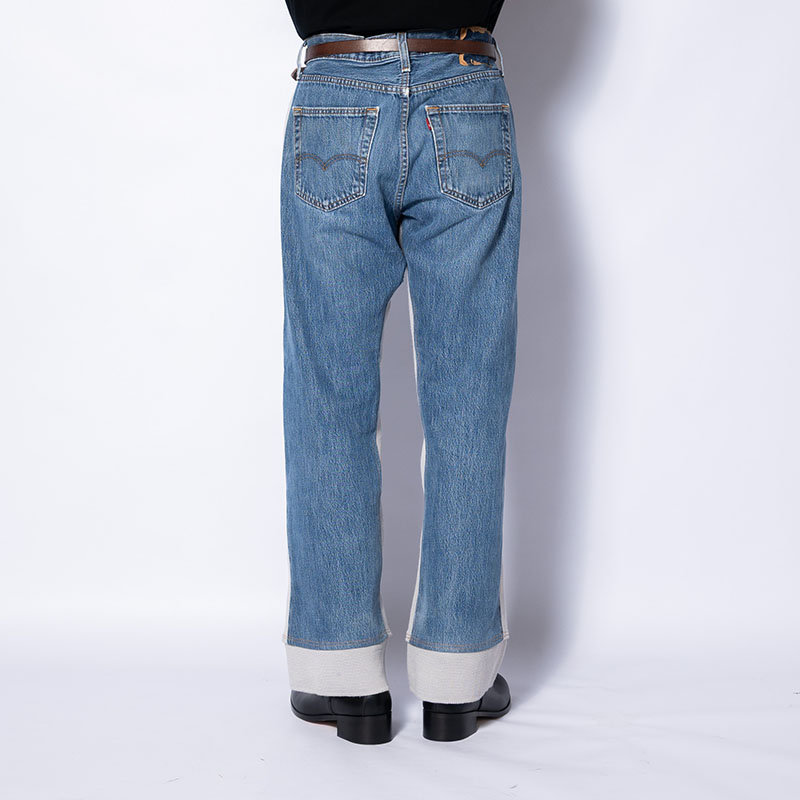 KNIT DOCKING DENIM PANTS -C-