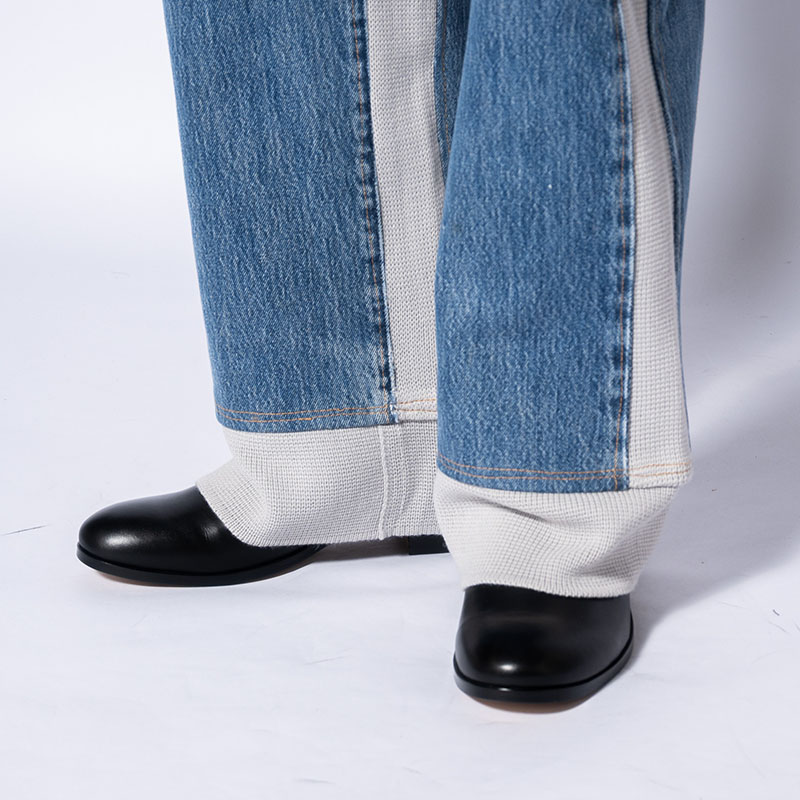 KNIT DOCKING DENIM PANTS -C-