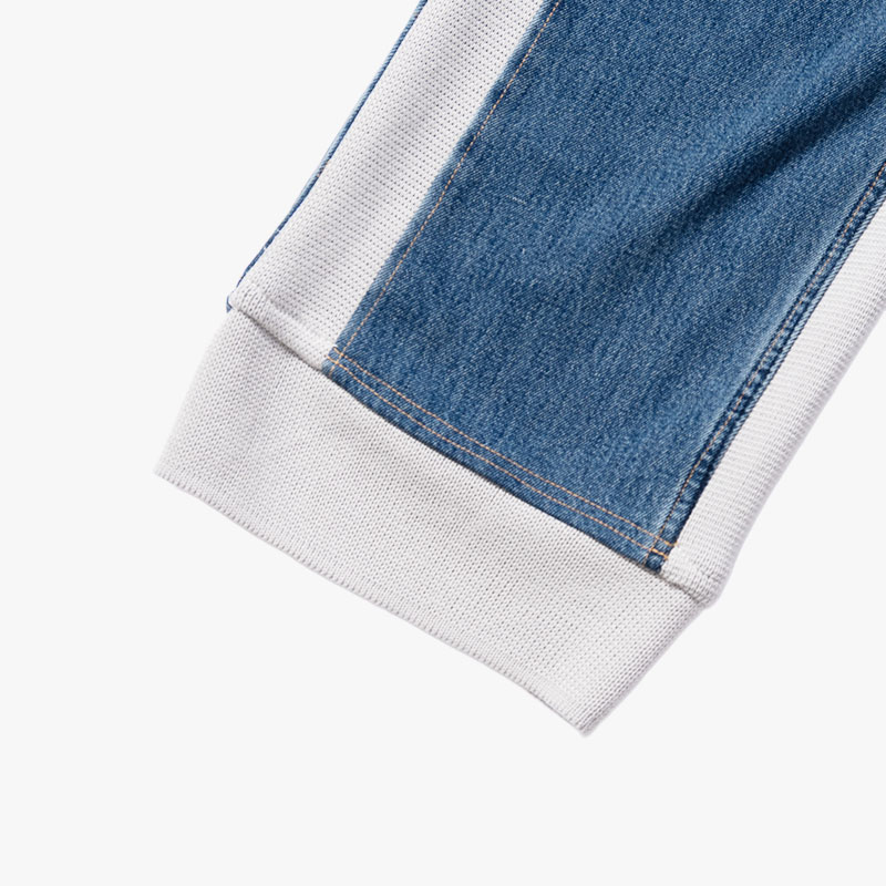 KNIT DOCKING DENIM PANTS -D-