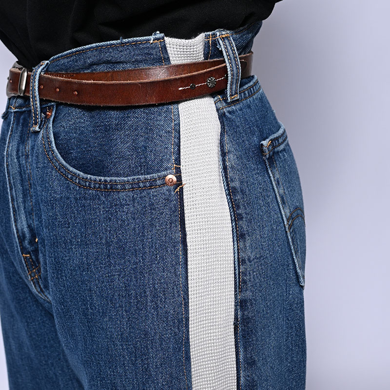 KNIT DOCKING DENIM PANTS -D-