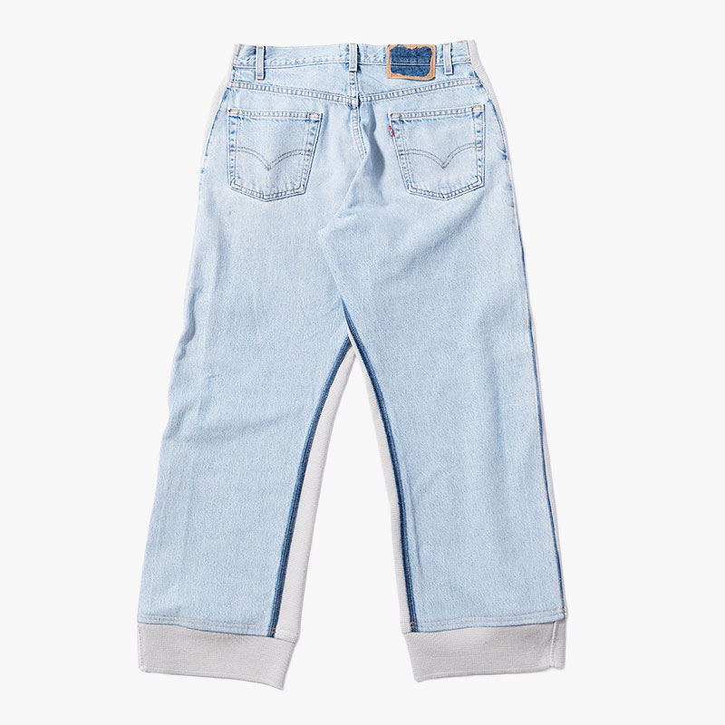 KNIT DOCKING DENIM PANTS -E-