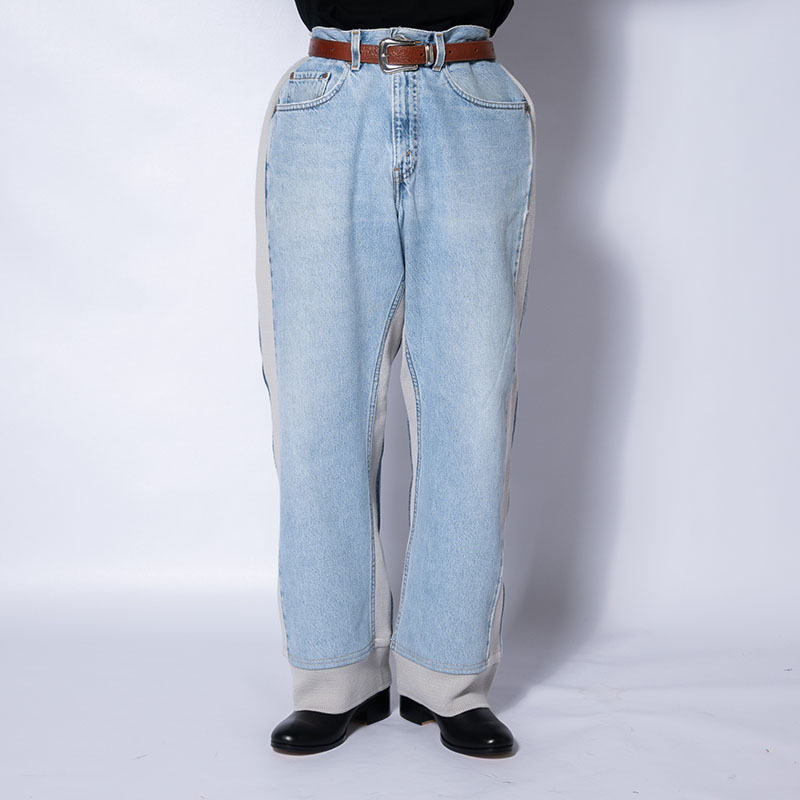 KNIT DOCKING DENIM PANTS -E-