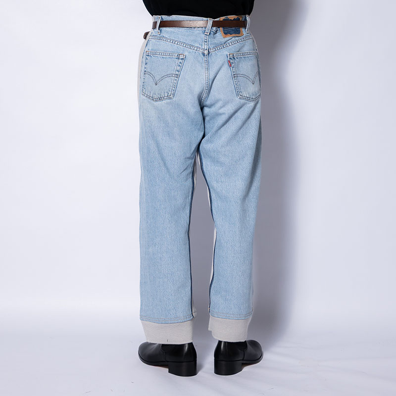 KNIT DOCKING DENIM PANTS -E-