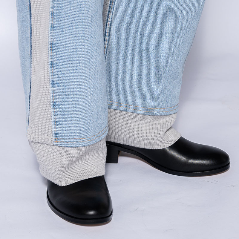 KNIT DOCKING DENIM PANTS -E-