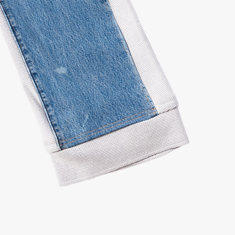 KNIT DOCKING DENIM PANTS -F-