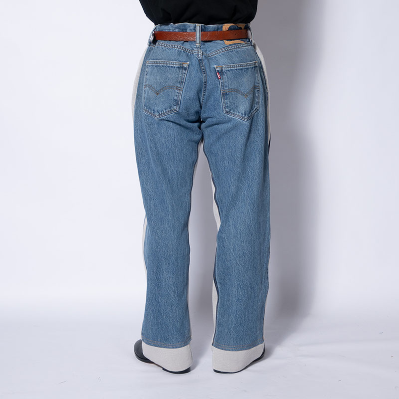 KNIT DOCKING DENIM PANTS -F-