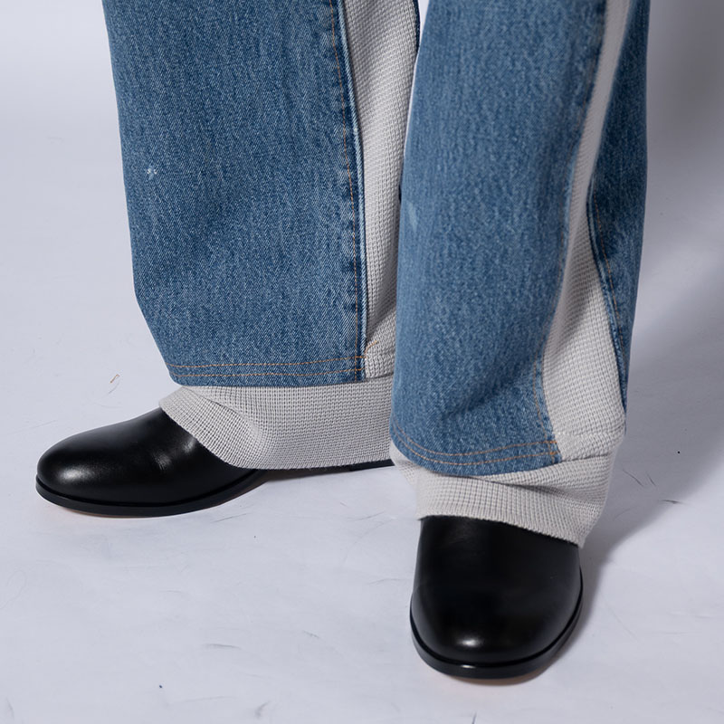 KNIT DOCKING DENIM PANTS -F-