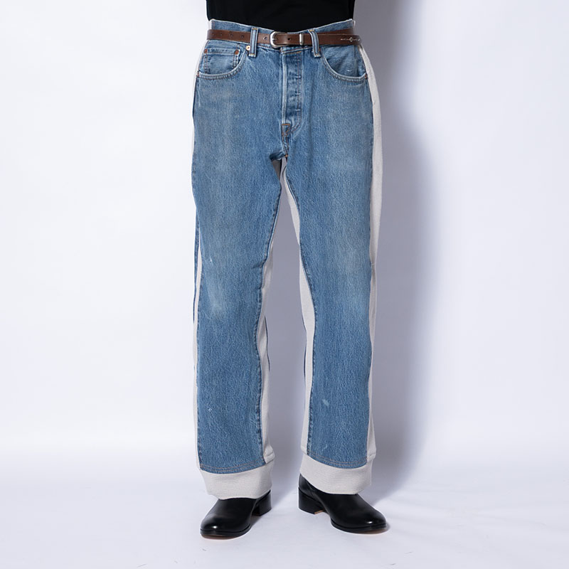 KNIT DOCKING DENIM PANTS -F-