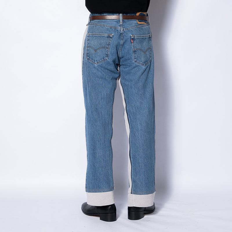 KNIT DOCKING DENIM PANTS -F-
