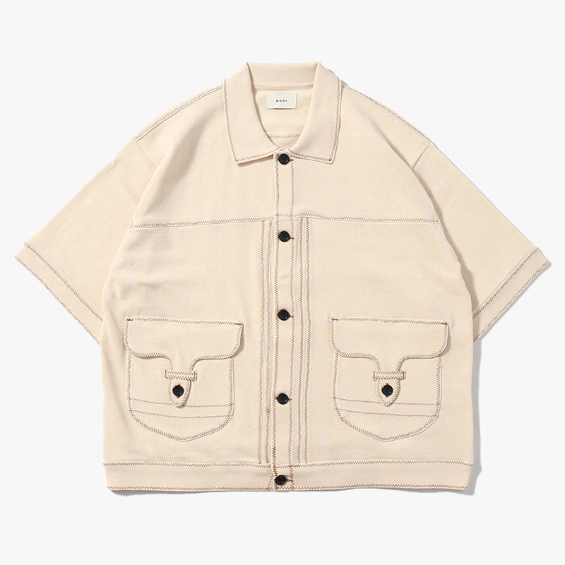 STITCH KNIT SHIRT -3.COLOR-(OFF WHITE)