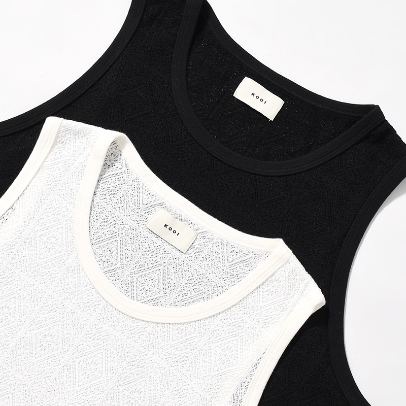 MESH JACQUARD TANKTOP -2.COLOR-