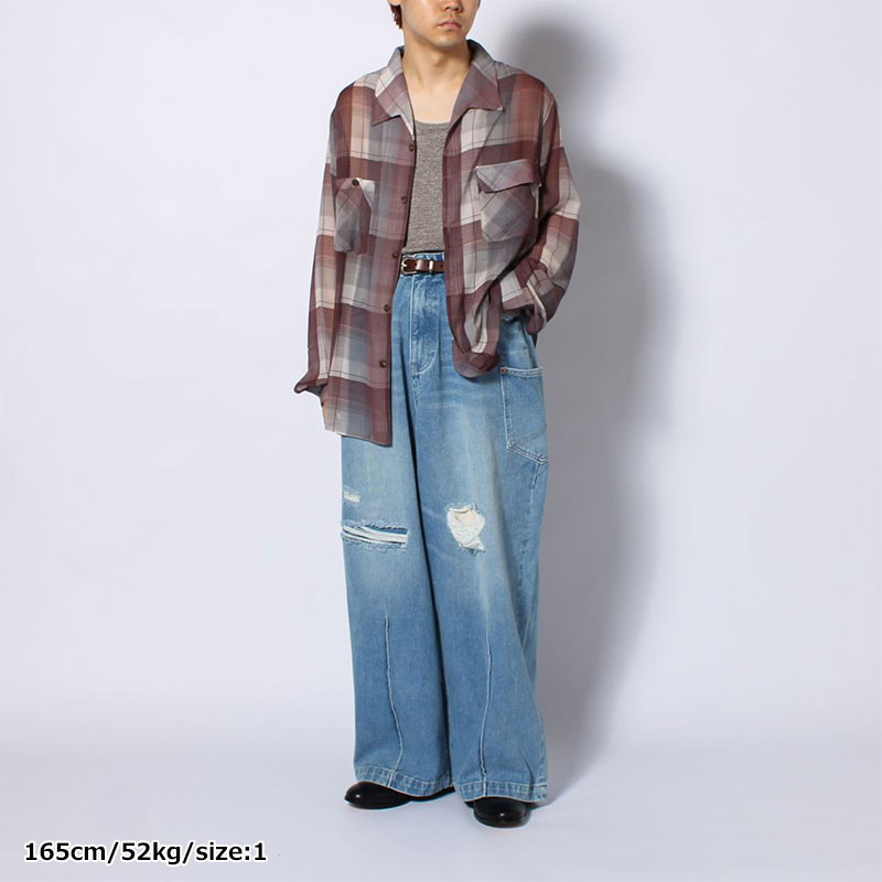 SHEER CHECK SHIRT -3.COLOR-