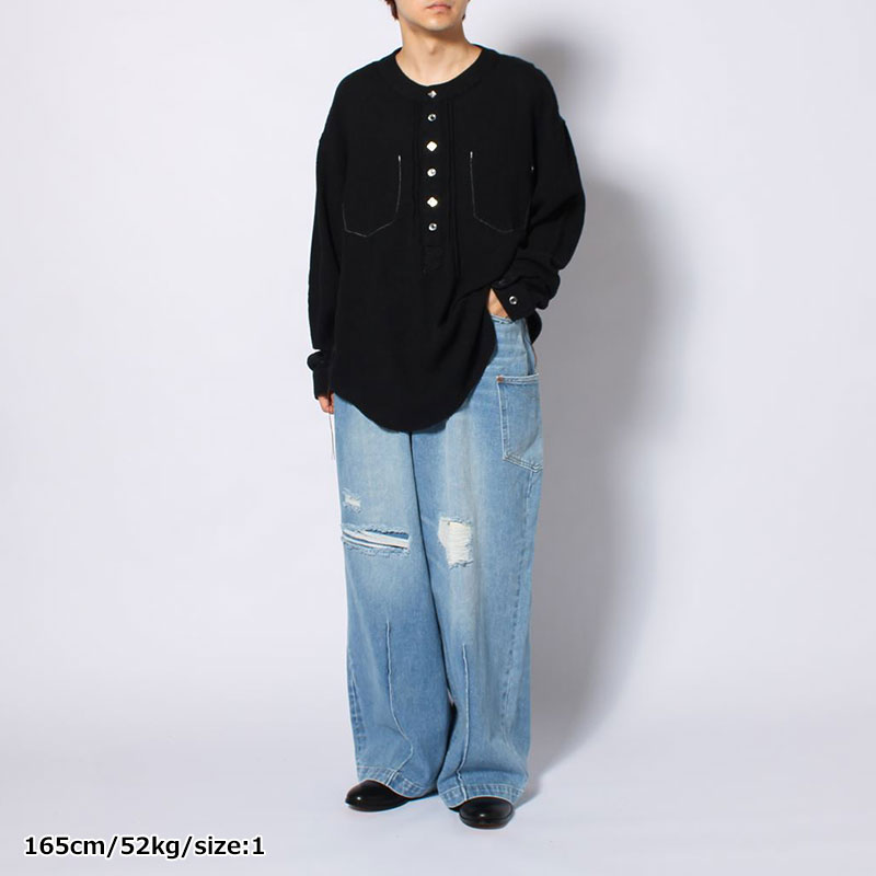 PAINTER HENRY NECK SHIRT -2.COLOR-