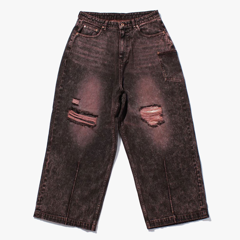 SUPER WIDE DAMAGE DENIM PANTS -2.COLOR-