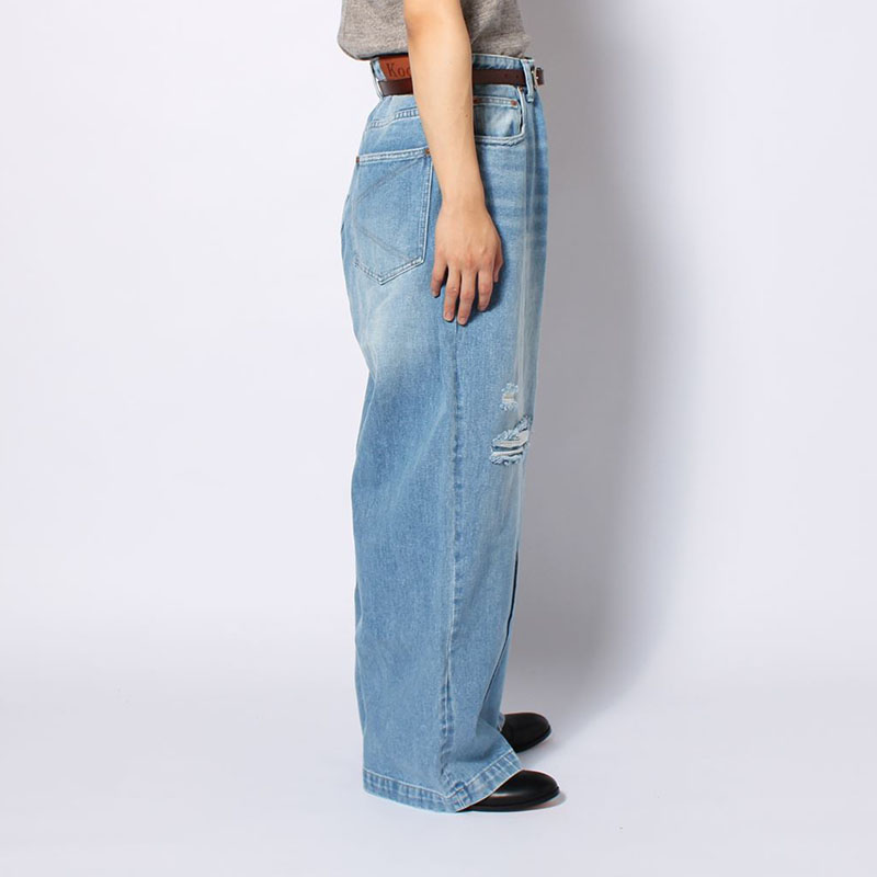 SUPER WIDE DAMAGE DENIM PANTS -2.COLOR-