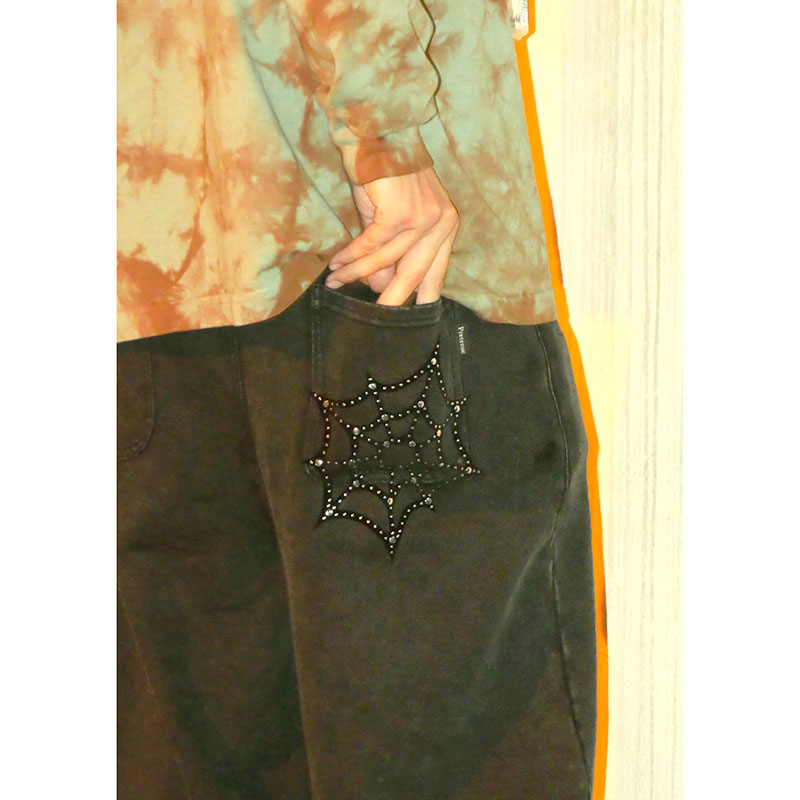Spiderweb Sweatpants -BLACK-