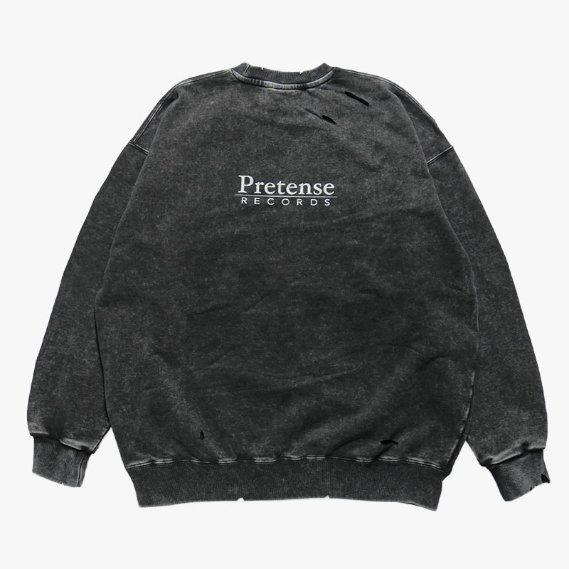 Allover Print Sweatshirt -BLACK-
