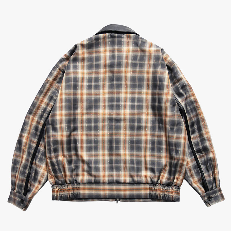 Leather Collar Jacket -CHECK-
