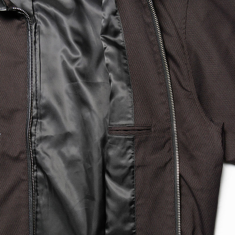 Leather Collar Jacket -STRIPE-