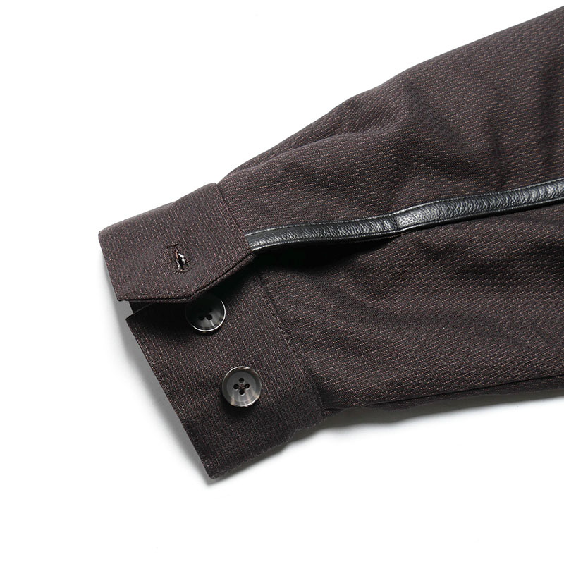 Leather Collar Jacket -STRIPE-