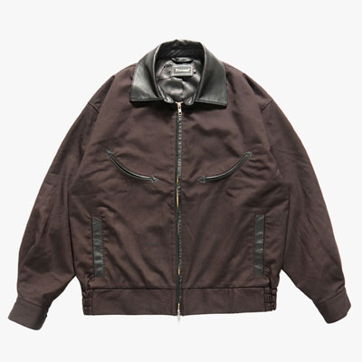 Leather Collar Jacket -STRIPE-