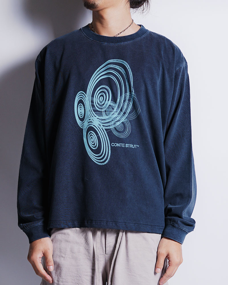 3D LOGO L/S TEE -NAVY-