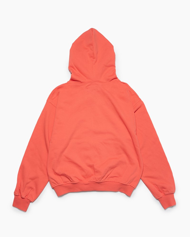 DOUBLE-CURVE ZIP HOODIE -CORAL-