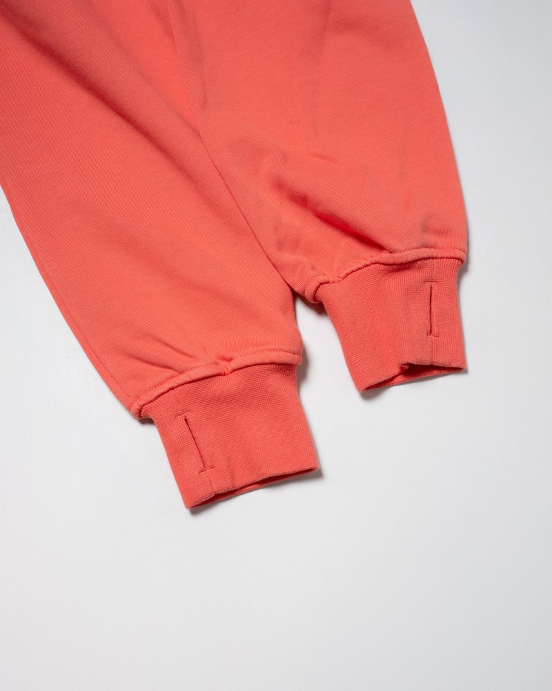 DOUBLE-CURVE ZIP HOODIE -CORAL-