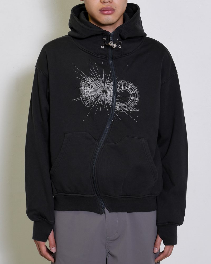 DOUBLE-CURVE ZIP HOODIE -SUMI-