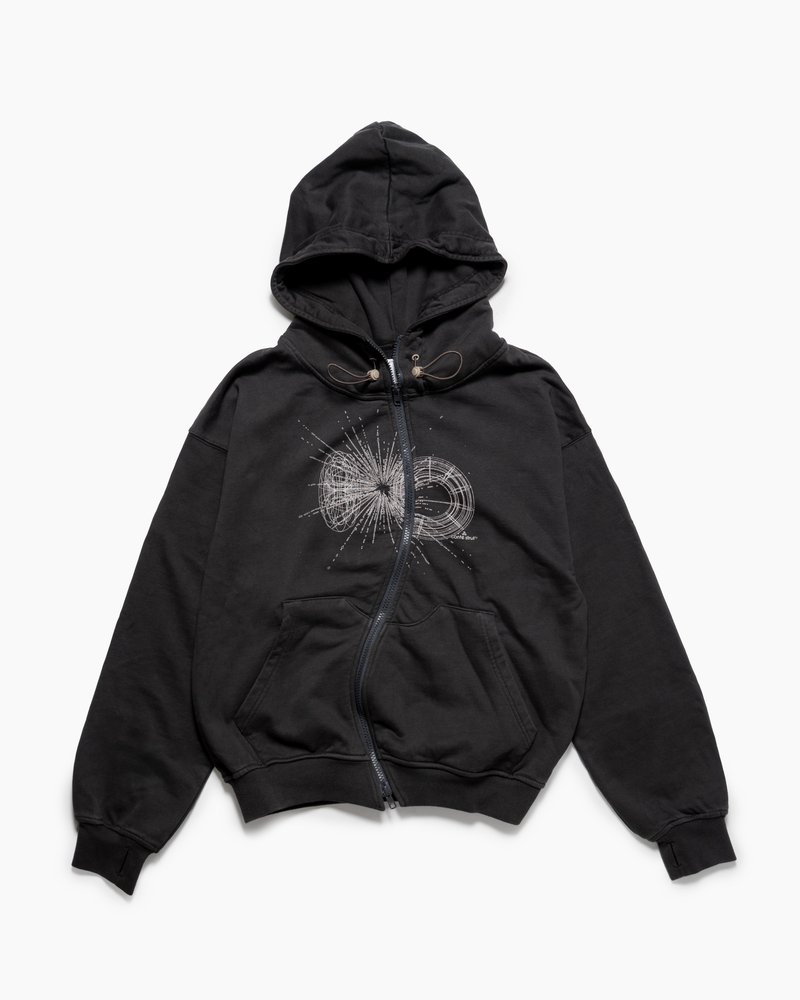 DOUBLE-CURVE ZIP HOODIE -SUMI-