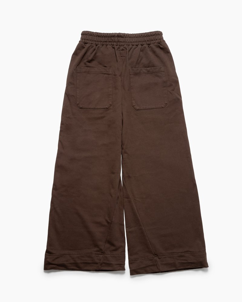 WIDE SWEAT PANTS -BROWN-
