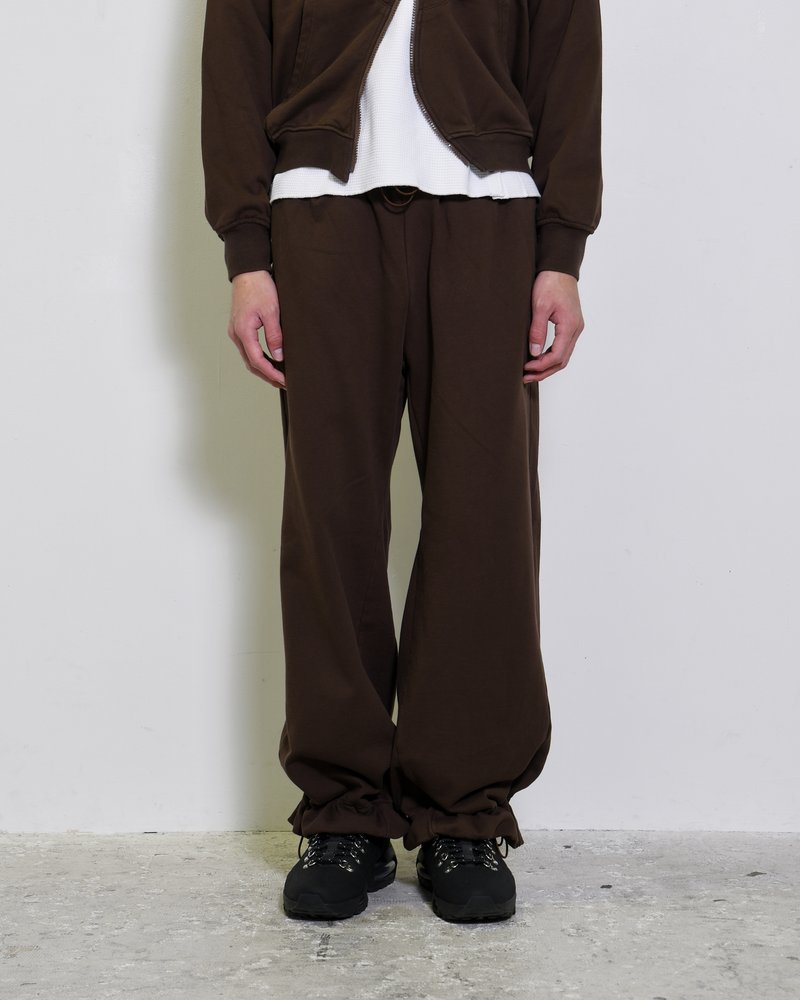WIDE SWEAT PANTS -BROWN-