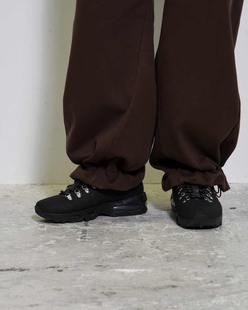 WIDE SWEAT PANTS -BROWN-