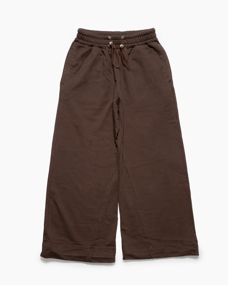 WIDE SWEAT PANTS -BROWN-
