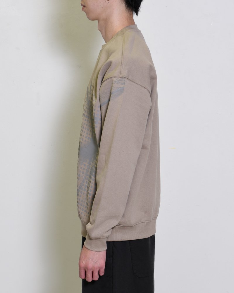 FULL-SIZE GRAPHIC PRINT CREW -SAND-
