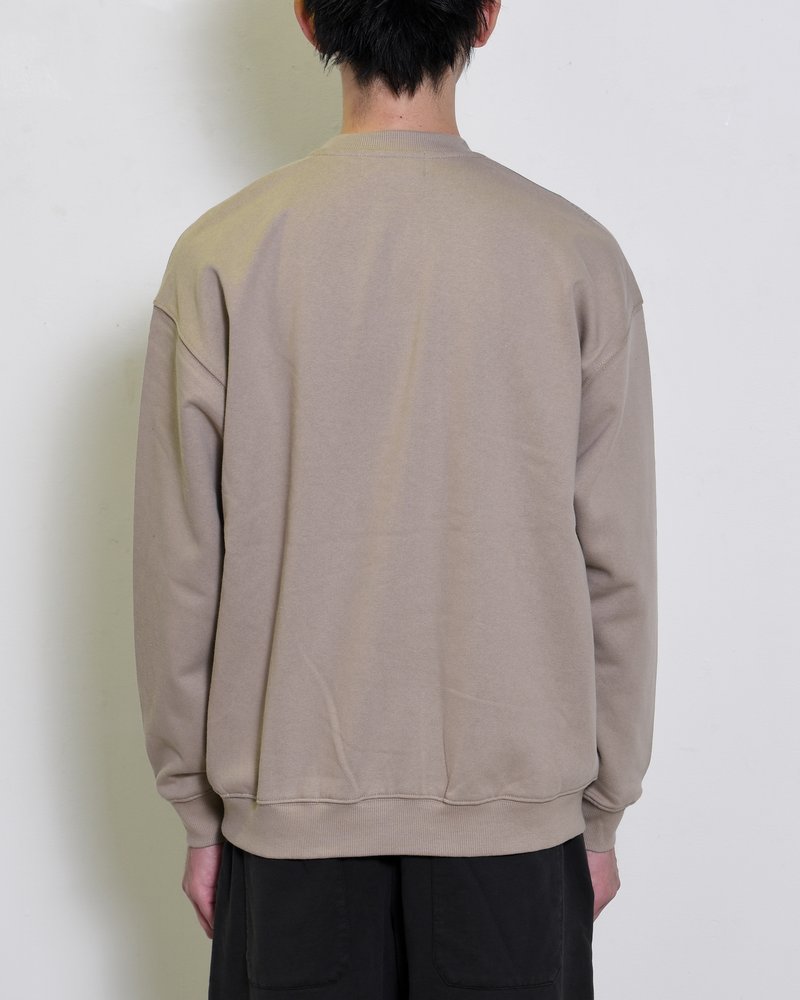 FULL-SIZE GRAPHIC PRINT CREW -SAND-