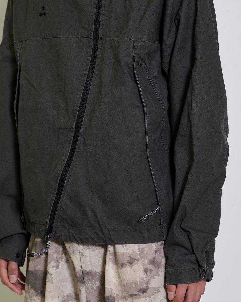 TREATED CURVED ZIP MOUNTAIN PARKA -GREY-